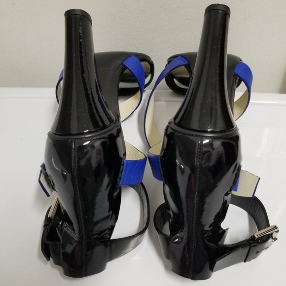 Ralph Lauren Collection Purple Label Kairo Black & Blue Leather Heels 39½ - Picture 8 of 14
